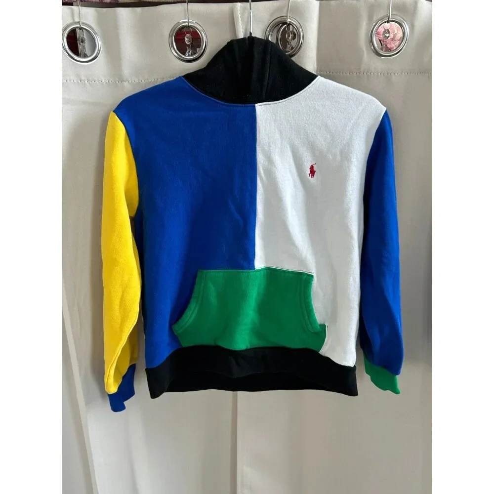Polo Ralph Lauren Youth 14-16 Hoodie Sweatshirt Color Block Preppy Y2K 17740x
